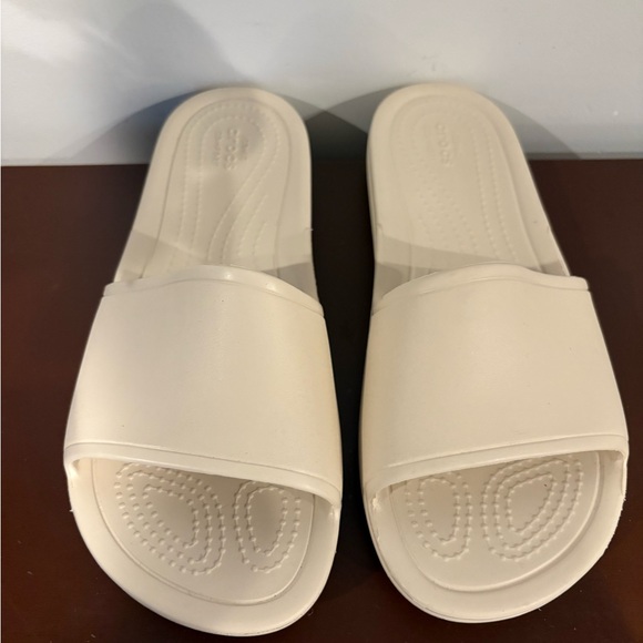 Crocs Kadee Cream Slide Sandals Size 8 - Picture 1 of 8